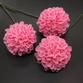 Detailed view of three pink artificial hydrangea flower heads on a textured gray background - Deep Pink