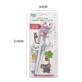 Pink cartoon bear training chopsticks for kids in clear blister packaging measuring 21.5cm - Pink Bear Training Chopsticks (Paper Card)