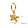 Gold starfish drop earring in 14K stainless steel for summer beach style jewelry - E2 Large Sea Star
