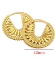 42mm gold geometric hollow hoop earrings with ethnic bohemian style design - Style 13-Bohemian Hollow Round (6g)