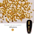 200 Stück 1,2mm goldene 3D-Punk-Pyramiden-Nieten aus Metall für Nagelkunst-Dekoration - 1,2MM Gold [ca. 200 Stück]