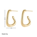 Minimalist gold U-shaped chunky hoop earrings with 20.5mm height and 3.8g weight - Gold
