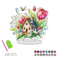DIY 5D acrylic diamond painting kit with cottage garden patterns and full tools - Country Cottage