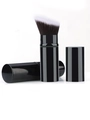 Portable retractable angled foundation brush in sleek black finish with matching protective cap - Small Flat Angled Telescopic Brush