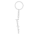 Portachiavi in acciaio argento con pendenti scritti a mano Je t'aime e Je t'adore chic - Portachiavi / Argento