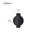 Modern black ceramic vase with horizontal brushed texture and spherical design - 25044-Z Brushed Lantern Vase / Calico