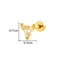 Orecchino a perno a granchio dorato con zircone, misura 0,71 cm x 0,72 cm - Squisita Forma di Granchio (908-2#Oro)