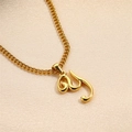 Elegant 18K gold plated stainless steel cursive letter pendant necklace for women - Letter Y (Pendant Only)