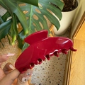 Y2K dopamine style large red acetate shark clip with high gloss mirror finish - Wine Red (Approx 10.5cm)