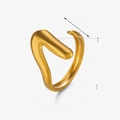 Minimalistische 18K vergulde roestvrijstalen golfring met uniek V-vormig ontwerp - V-Vorm (ZN1077) / Goud
