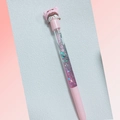 Pink cartoon gel pen with liquid glitter sand and cute girl figure for student writing - 3D Girl Quicksand