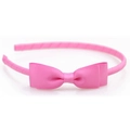 Cerchietto rosa con fiocco in nastro grosgrain dal design semplice per ragazze - Rosa scuro