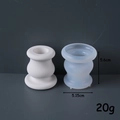 Cylindrical candle holder silicone mold for DIY resin, 5.6cm height variant in blue and white - Style 1 Geometric Candlestick