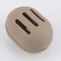 Morandi brown silicone facial brush storage case with three vertical ventilation holes - Storage Box Horizontal Hole / Brown