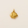 Macro shot of 18K gold plated fish charm showing detailed scales and metallic texture - Fat Fish