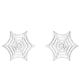 Pendientes de telaraña gótica en plata con diseño minimalista de metal calado - Telaraña / Color Acero
