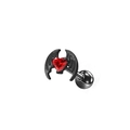 Clou d'oreille ailes de chauve-souris avec zircon rouge coeur et métal noir poli - Style Chauve-souris Cœur Rouge Noir (24042601-17)