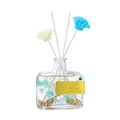 Frasco difusor de aroma de vidrio transparente con flores secas y conchas para el hogar. - Jacinto Silvestre / 100ML