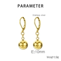 Technische Daten der 10mm goldenen Edelstahl Kugelohrringe mit 9g Gesamtgewicht - 10mm (KE95182-Z) / Gold