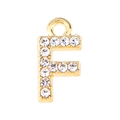 Macro shot of gold-plated crystal letter F pendant for DIY jewelry making accessories - Letter F-Gold