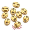 Goldener Kaffeebohnen-Verbinder aus Edelstahl, 8x6mm für DIY-Schmuckherstellung - Klein (6mmx8mm) / Gold