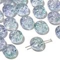 Blue and green gradient glass beads with spiral texture for jewelry making - 10 Pieces Pack / Dark Green