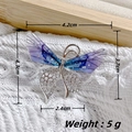 Sparkling blue resin and silver rhinestone butterfly brooch with size dimensions - Silver Purple Butterfly
