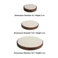 Beige velvet walnut wood circular jewelry display trays in 10cm, 14.6cm and 19.5cm sizes - Round Display Tray 3-Piece Set - Grey Velvet