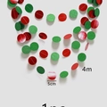 4m Red and green glitter paper circle garland with 5cm dots for party decoration - Red and Green Circle Garland