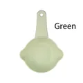 Green plastic pet food can sealer and scoop with dual pouring spouts and hanging hole - Green