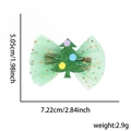 Fermaglio per capelli albero di Natale verde con fiocco glitter e pompon - Stile Albero di Natale