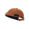Gorro Miki marrón vintage con bordado KEENA negro y correa ajustable de nailon - Caramelo
