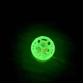 Luminous glow-in-the-dark hollow pet toy ball with internal bell in bright green - Glow with Cotton Rope Ball
