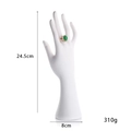 Présentoir bijoux main blanche pour bagues et bracelets, hauteur 24,5 cm, épuré - Main Droite / Blanc