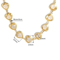 Goldene Herz-Kristallkette mit verstellbarer Kette und klaren Edelstein-Anhängern - 18K Gold / Gold