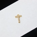 Gold-plated letter T pendant charm with micro-pave cubic zirconia inlay for necklaces - Letter T