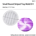 Small round striped silicone tray mold for DIY resin coasters, size 11x11x1.5cm - No. 2 Small Round Stripe