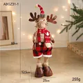 Décoration de renne de Noël en peluche avec bonnet rouge et écharpe, taille 60cm - Grand Renne à Salopette