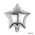 10-inch silver star-shaped foil balloon with metallic finish for party decorations - 10 Inch Silver Star