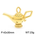 Pendente lampada magica di Aladino in acciaio inossidabile dorato con stelle - Oro (Senza catena)