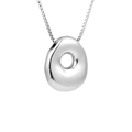 Silver stainless steel bubble necklace with an irregular hollow round pendant - Silver O