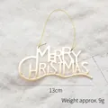 Decorazione natalizia Merry Christmas in metallo dorato, lunghezza 13cm e peso 9g - Targa con Lettere in Ferro 3D Oro / Oro