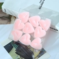 Set di 9 candele profumate a forma di cuore rosa in una confezione regalo trasparente - Set da 9 Pezzi / Rosa