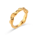 Minimalist 18k gold plated stainless steel ring with unique irregular wave texture design - US 6 / Irregular Surface (R4736)