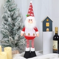 Simpatico gnomo natalizio telescopico con cappello rosso e grembiule con pan di zenzero - Bambola Telescopica Babbo Natale Chef Maschio