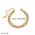 Detailed close-up of triple-layered 18k gold-plated stainless steel bracelet with zircon - Gold Three-layer Composite Structure Bracelet (TB5160)