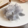 Pince à cheveux fleur en mousseline gris-bleu élégante avec un design dégradé multicouche - Accessoire Cheveux Fleur en Mousseline Dégradée (105#) / Violet