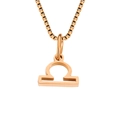 Collana con pendente segno Bilancia in oro rosa e catena a scatola stile moderno - Bilancia / Oro rosa