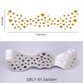 Detail view of heart-shaped gold freckle stickers with dimensions 156mm x 48mm - QBLT-01 Gold Heart