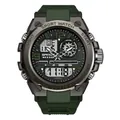 Army green SAMDA multifunction sports watch with dual digital analog display and 5ATM waterproof - 6024 Black Green Men's